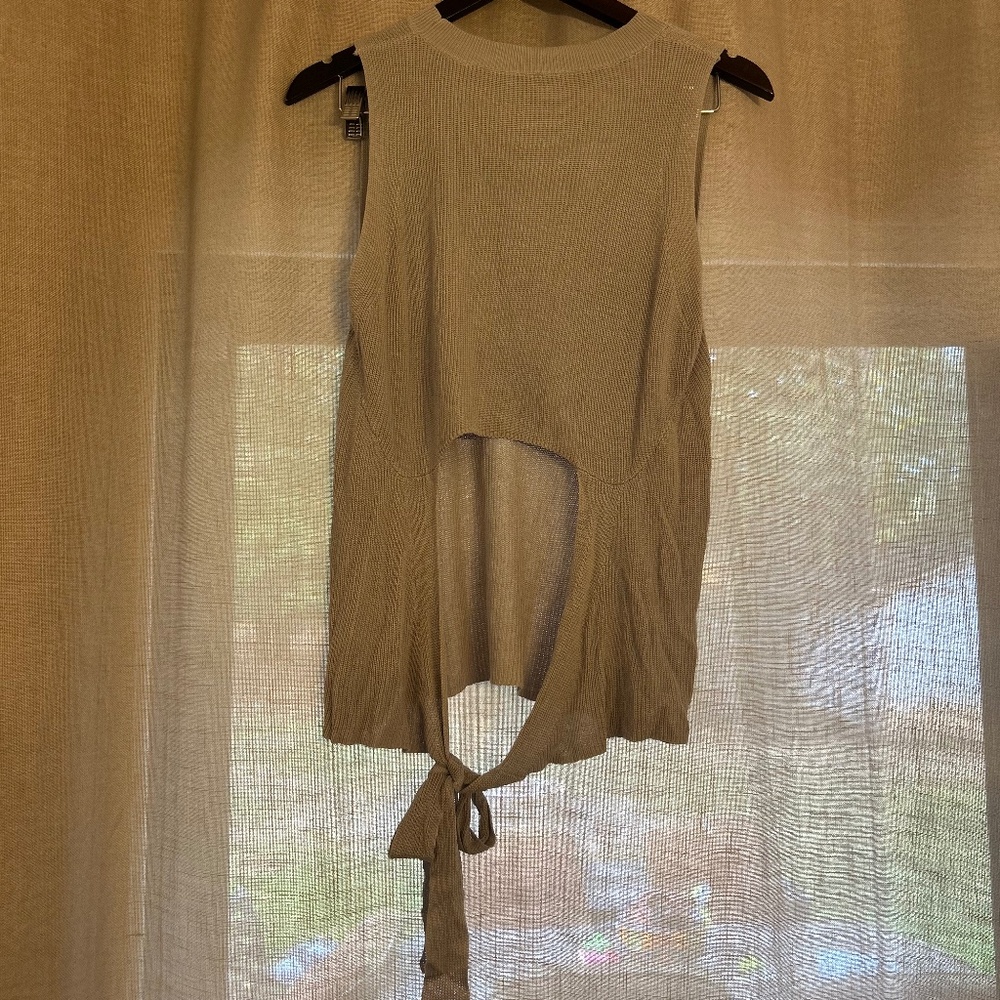Grey Knit top w/cut out back